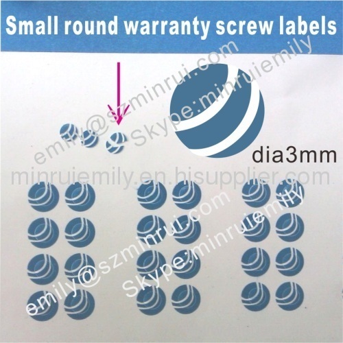 Custom warranty void destructible vinyl labels for warranty screw stickers