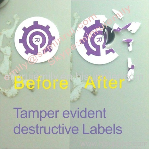 Custom destructive screw stickers for warranty seal labels