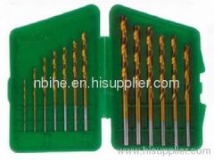 13Pcs Titanium hss drill bit set plastic box