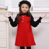 red kids' sleeveless dress autumn clothing