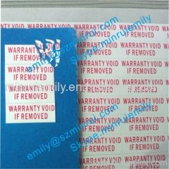 Custom printed destructible vinyl labels,warranty void seal stickers