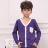 purple boys'autumn long sleeve T-shirt boys knitted coat