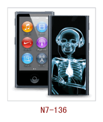 skull picture ipod nano7 3d case,pc case with rubber coated,multiple colors available