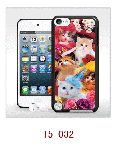 cats picture 3d case for ipod touch,pc case rubber coated,with 3d picture,multiple colors available