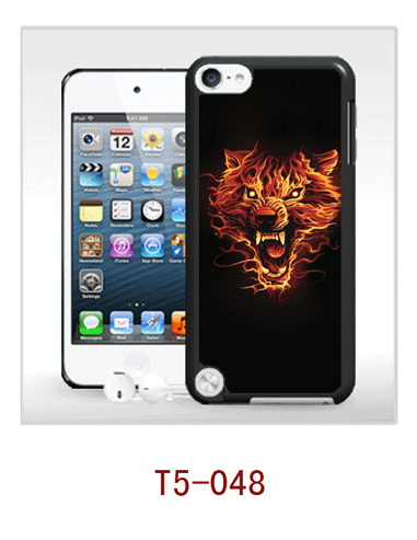 tiger picture ipod touch5 3d cover,pc case rubber coated,with 3d picture