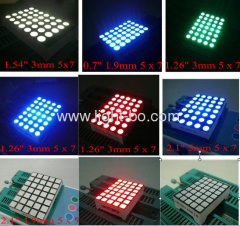 5 x 7 Round & Square Dot Matrix LED Displays, comes with various sizes and colours