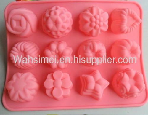 Hot sell silicone cake moulds flowers for holiday