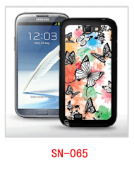 butterfly picture 3d back cover for Samsung galaxy Note2,pc case rubber coating, with 3d picture, multiple colors