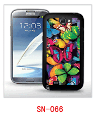 butterfly picture 3d cover for Samsung galaxy Note2,pc case rubber coating, with 3d picture, multiple colors available