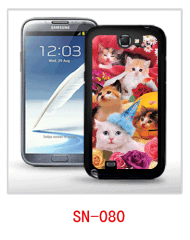 cats picture Samsung galaxy note2 back case, pc case rubber coating, with 3d picture, multiple colors available