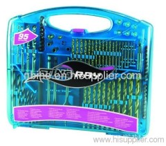 95pc mix Power Drill Bit Set in blue plastic mould case