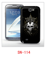 Skull picture Samsung galaxy note2 3d case,pc case rubber coating,multiple colors available, with 3d picture.