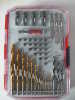 iwork 44pcs drill and screwdriver bit set transparent plastic mould box pakcing