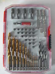 iwork 44pcs drill and screwdriver bit set transparent plastic mould box pakcing