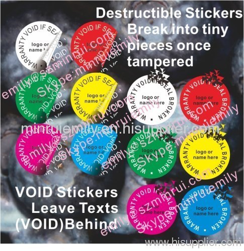 Custom Tamper Evident Labels,VOID Tamper Proof Sickers