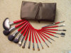 18pcs High Quality red handle Makeup brush set