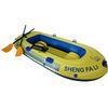 Portable Eco-Friendly PVC Inflatable Boat with Oars for 3 Person Playing in Beach, 55.5*10