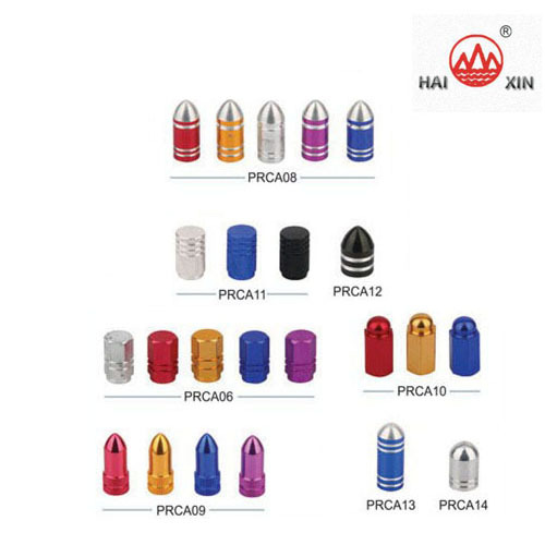 Colorful aluminum tire valve caps