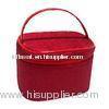 PVC Flocking Makeup Bag For Travel / Home Use, Promotional Red Small PVC Cosmetic Bags