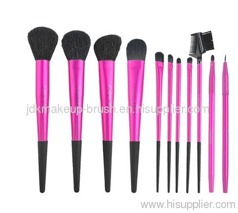 New arrival!!Long metal handle 11pcs Cosmetic brush set