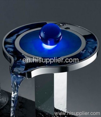 New design led tap Color Changing LED Waterfall Bathroom Sink Faucet