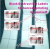 Custom different sizes ultra tamper evident destuctible vinyl labels with barcode printing