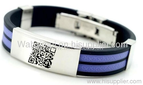 Stainless steel jewelry for silicone wristband for promotion
