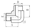 1EW9 90° METRIC MALE O-RING/BUTT-WELD TUBE HYDRAULIC ADAPTER FITTING ELBOW PIPE FITTING