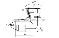 2K9 90° ELBOW JIS METRIC 60° CONE TUBE HYDRAULIC ADAPTER FITTING ELBOW PIPE FITTING