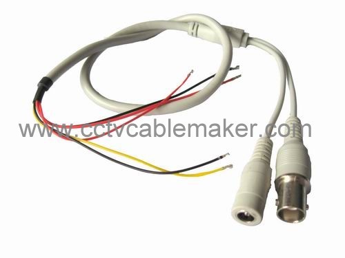 Security CCTV Camera Video Power Cable-White