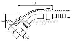 20141/20141-T 45° METRIC FEMALE MULTISEAL HYDRAULIC TUBE FITTING HOSE FITTING PIPE FITTING