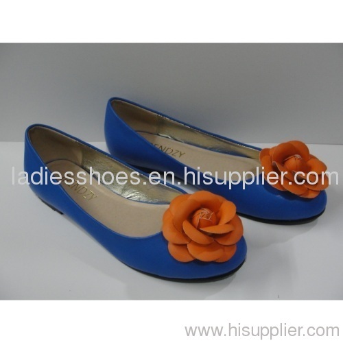Flat ladies flower dress shoes