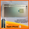 Metal iPhone 5 Back Cover Housing with Middle Frame Bezel with Top & bottom Glass White/ Silver