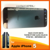 Metal iPhone 5 Back Cover Housing with Middle Frame Bezel with Top & bottom Glass Black