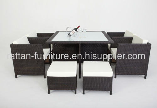 Outdoor rattan dinning set