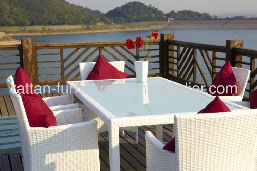 dinning furniture PE rattan set for 6 chairs
