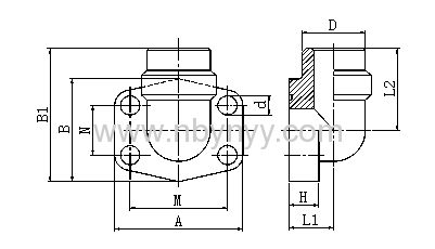 1FLW9-W/1FSW9-W 90°SAE FLANGE/WELD TUDE FLANGE HYDRAULIC HOSE FITTING PIPE FITTING COUPLING