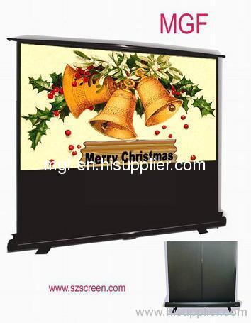 Pole floor standing projection screen with black elegant aluminum casing