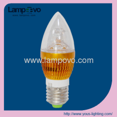 LED candle bulb light C37 E27 3*1W 4W