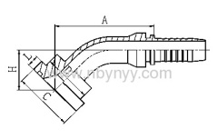 87641 45° SAE FLANGE 6000 PSI HYDRAULIC HOSE FITTING PIPE FITTING COUPLING