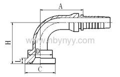 87692 90° SAE FLANGE 6000 PSI HYDRAULIC HOSE FITTING PIPE FITTING COUPLING