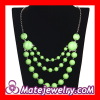 Olivine Resin Bubble Beads Three Layered Bib Necklace Jewellery