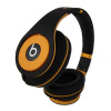studio black and yellow color headphone, iphone headset