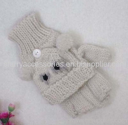 Acrylic jacquard knitted Converter style glove for winter