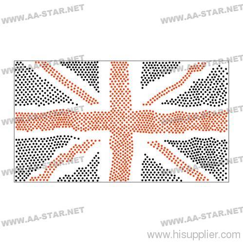 New style england flag hotfix crystal rhinestone motif