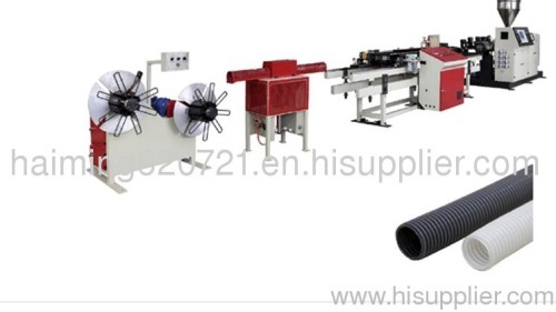 PE PVC single wall corrugated pipe threading production line