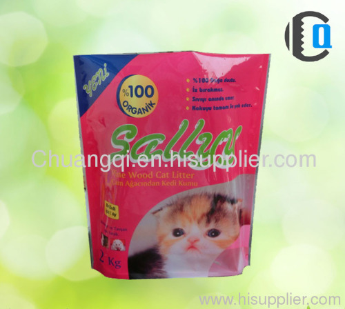 Aluminium foil pet food bag with clear window and zipper