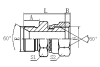 2B BSP MALE DOUBLE USE FOR 60° CONE SEAT OR BONDED SEAL / BSP FEMALE 60° CONE HYDRAULIC ADAPTER FITTING