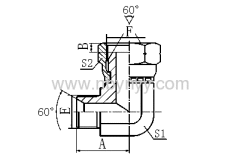 2B9 90° ELBOW BSP MALE 60° SEAT / BSP FEMALE 60° CONE HYDRAULIC ADAPTER FITTING ELBOW PIPE FITTING