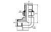 1FO9-OG 90° ELBOW ORFS MALE O-RING / SAE O-RING BOSS S-SERIES ISO 11926-2 HYDRAULIC ADAPTER FITTING ELBOW PIPE FITTING